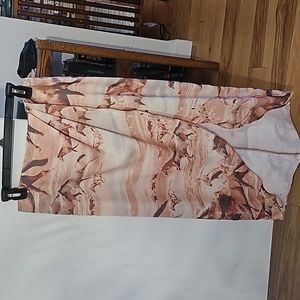 Satin wrap horse print skirt